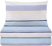 Completo letto 1 piazza e mezza righe blu azzurre