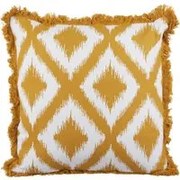 Cuscino divano 45x45 cm rombi giallo frange