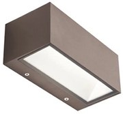 Applique Da Esterno Media Biemissione Box Alluminio Caffè 12W Led 3000K