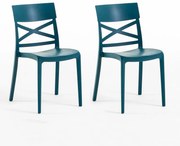 Sedia da giardino London Cross NEW GARDEN blu, set da 2 pezzi