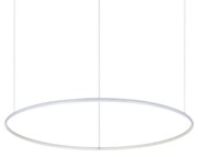 Sospensione Moderna Hulahoop Alluminio-Plastiche Bianco 1 Luce 46W 3000K D100Cm