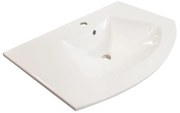 Lavabo integrale rettangolare Sole L 80 x H 14 x P 46 cm in ceramica bianco