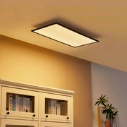 Pannello LED Lamin Lindby, dimmerabile, Nero, Soggiorno / Sala da pranzo, Moderno, Plafoniera LED