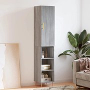 Credenza grigio sonoma 34,5x34x180 cm in legno multistrato