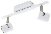 Spot Contemporaneo Vergiano In Alluminio Bianco 2 Luci Gu10 4,8W Ip20