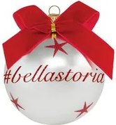 Pallina di Natale con scritta #bellastoria 10 cm