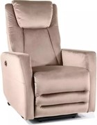 Poltrona reclinabile elettrica Adonis in velluto Bluvel 40 - colore beige