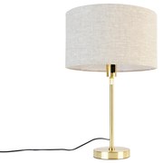 Lampada da tavolo regolabile oro con paralume grigio chiaro 35 cm - Parte