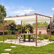 PRIMEYARD Pergola 3x4m, parasole, crema - (400103)