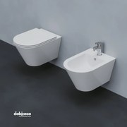 Azzurra Ceramica "Forma" Coppia Di Sanitari Sospesi Senza Brida Bianco Opaco