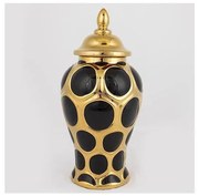Vaso in ceramica 33,8x16 cm oro/nero