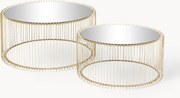 Set 2 tavolini da salotto con piano in vetro Wire