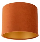 Paralume in tessuto arancione con interno dorato 18/18/14
