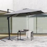 Ombrellone a palo laterale grigio Aura NATERIAL con telo antracite