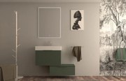 Armadietto bagno a terra Modula BADEN HAUS 1 cassetto P 45 x L 70 x H 27 cm verde opaco