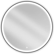 Mexen Esso specchio da bagno illuminato, rotondo 100 cm, LED 6000K, antiappannamento, cornice nera - 9825-100-100-611-70