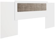 Testata letto allungabile 140/160/180 cm Bianco e Tortora - KYLANA