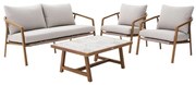 Salotto da giardino Gaia NATERIAL in rattan sintetico beige con cuscini in olefina beige per 4 persone
