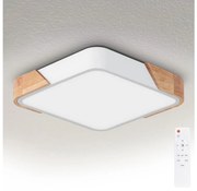 Brilagi - Plafoniera LED dimmerabile PILANA LED/48W/230V rovere/bianco 42x42 cm + telecomando