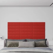 Pannelli Murali 12 Pz Rosso Vino 60x15 Cm Similpelle 1,08 M² /