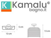 Kamalu - Portasapone a griglia design sospeso in acciaio inox satinato | Monde-S
