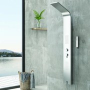 Kamalu - Pannello doccia idromassaggio in acciaio finitura satinato| Kaman-1100