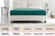 Letto contenitore Cuscinone Microfibra Bianco 80x190 - Singolo