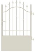 Cancello con serratura manuale Civetta in ferro, apertura a destra, L 104.5, H 150-165 cm, di colore bianco