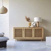 Tikamoon - Credenza in legno di olmo massello e canna Luis 160 cm