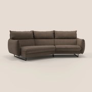 Monamour divano moderno angolare con opzione relax elettrico in microfibra smacchiabile impermeabile T11 marrone