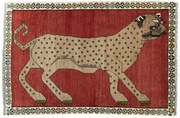 Gabbeh Tappeto 100x150 Rosso (Iran) Annodato A Mano