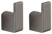 Gedy - Set da 2 ganci da parete PIRENEI, grigio metallizzato