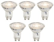 Set di 5 lampadine LED GU10 50mm dimmerabili in Kelvin trasparente 4,9W 400 lm 2200-3000K