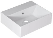 Lavabo da appoggio rettangolare in ceramica L 50 x H 13.2 x P 42 cm bianco