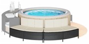 Panche Vasca Idromassaggio Con Cuscini 2pz İn Polyrattan Nero /