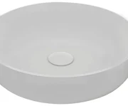 Lavabo da appoggio tondo in ceramica bianco