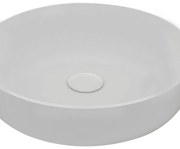 Lavabo da appoggio tondo in ceramica L 45 x P 20 x H 14 cm bianco