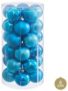 Palle di Natale Azzurro Plastica Ø 6 cm (30 Unità)