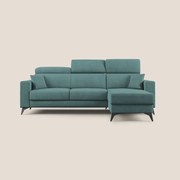 Pegaso divano letto angolare con poggiatesta reclinabili e rivestimento impermeabile T02 petrolio