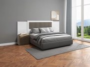 Testata letto allungabile 140/160/180 cm Bianco e Tortora - KYLANA