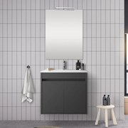 Mobile bagno 60 cm con 2 ante Mavi grigio grafite con specchio