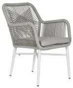 Poltrona da giardino Home ESPRIT Bianco Grigio Alluminio rattan sintetico 57 x 63 x 84 cm