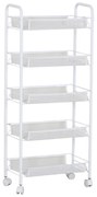 Carrello fruttivendolo 5 Scaffali Kitchen - Bianco