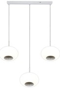 Lampadario LED design Silvia bianco, luce naturale 1760 lumen, NOVECENTO