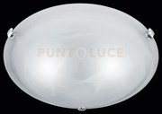 Adrian plafoniera vetro alabastro bianco d.40cm 2 luci attacco e27
