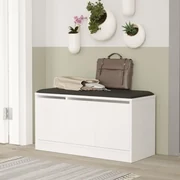 Panca imbottita in similpelle e acciaio cromato | Maisons du Monde