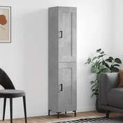 Credenza grigio cemento 34,5x34x180 cm in legno multistrato