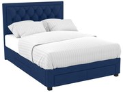 SALDI -  Letto con cassetti 180 x 200 cm Tessuto Velluto Blu - LEOPOLD