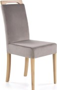 Sedia Clarion in velluto grigio/grigio miele Riviera 91