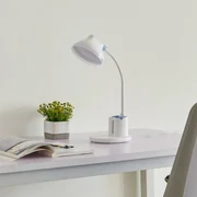 Lampada da tavolo LED Lindby Tijan, grigio, braccio flessibile